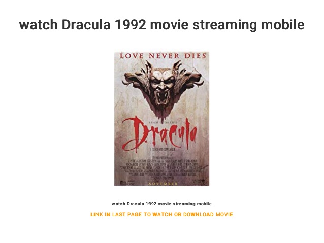 Dracula 1992 Full Movie Download For Mobile